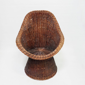 Rotan kuipstoel - donker